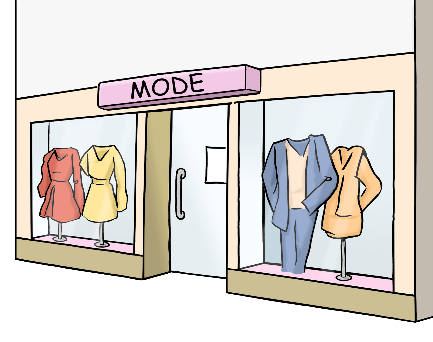 Ein Geschäft hat das Schild 